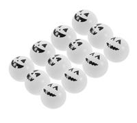 IMUSINICE Bolas de Plástico Ideales para Bromas y Ambiente Terrorífico 12 de Color Claro con Diseño de Cara de Fantasma Redondas y Huecas para Decoración de Fiesta de Halloween