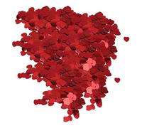 IMUSINICE Confeti de Corazón Rojo en Forma de Corazón para Bodas, 2 Paquetes de 300 Piezas de Plástico para Decoración de Fiesta y Manualidades
