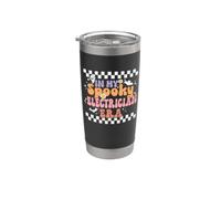 In My Spooky Electrician Era Retro Groovy Halloween Costume Vaso térmico de acero inoxidable de doble pared