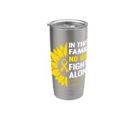 In This Family No One Fight Alone Childhood Cancer Awareness Vaso térmico de acero inoxidable de doble pared