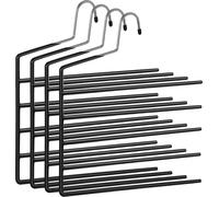 In y OutdoorMatch: Perchas para pantalones que ahorran espacio, modelo Saul, juego de 4 unidades. Ideales para múltiples prendas, con extremo abierto, antideslizantes, para 5 pares de pantalones cada 
