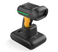 Inateck Escáner de código de barras RFID industrial, inalámbrico, lector de códigos de barras 2D IP67 con base de carga, conexión Bluetooth/2.4G/USB, batería de 2600 mAh, soporte SDK de aplicación
