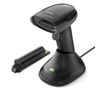 Inateck Lector Código de Barras Inalámbrico 1MP 2D QR, Escáner Bluetooth con Base de Carga, 2 x 2000mAh Baterías Reemplazables para Almacén, Logística e Inventario