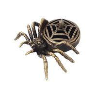 Incense Burner Holder - 34g Spider Shaped Censer | Zinc Alloy Hollow Air Purifying Base, Retro Vintage Metal Ash Catcher For Bedroom Meditation Room SPA Tea Room Yoga Zen Home Decor