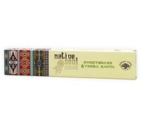 Incienso Chakra Green Tree Native Soul Incense "Sweet Grass & Yerba Santa", 15 gr.
