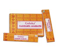 Incienso Goloka Nag Champa Agarbathi - Caja completa con 12 paquetes