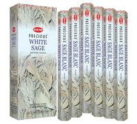 Incienso HEM Salvia Blanca White Sage - Caja completa con 6 botes - 120 Varillas