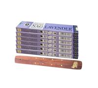 Incienso Lavanda Vijayshree Golden Nag 15 g Nueva fragancia varillas duración 60 minutos aproximadamente + regalo porta inciensos (6 cajas de 15 g)