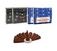 Incienso Nag Champa + Super Hit. Lote de 4 cajas de 12 conos | Satya Sai Baba
