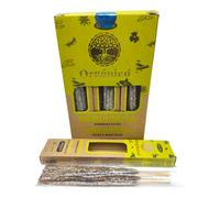 Incienso Natural Orgánico Bergamota Ullas - Varillas Hechas a Mano - Caja Completa 12 Cajitas x 25 g (300 g) - Hecho en India