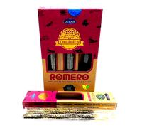 Incienso Natural Orgánico Romero Ullas - Varillas Hechas a Mano - Caja Completa 12 Cajitas x 25 g (300 g) - Hecho en India