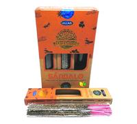 Incienso Natural Orgánico Sándalo Ullas - Varillas Hechas a Mano - Caja Completa 12 Cajitas x 25 g (300 g) - Hecho en India