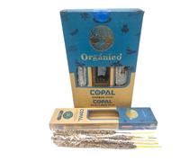 Incienso Orgánico de Copal Ullas Hechos a Mano sin Mano de Obra Infantil y con Aceites Naturales, 12 Cajitas de 25g c/u.