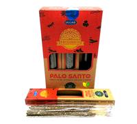 Incienso Orgánico de Palo Santo Ullas Hechos a Mano sin Mano de Obra Infantil y con Aceites Naturales, 12 Cajitas de 25g c/u.