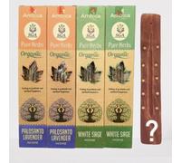 Incienso Orgánico Palosanto-Lavanda y Salvia Blanca más Quemador de Madera. 100% Natural Ecológico Libre de tóxicos Especial Meditación