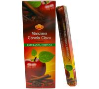 Incienso SAC Manzana, Canela y Clavo - Caja de 6 paquetes hexagonales de 20 barritas 120 barritas de incienso