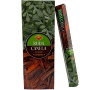 Incienso SAC Ruda Canela - Caja de 6 paquetes hexagonales de 20 barritas 120 barritas de incienso