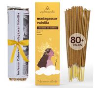 Incienso Vainilla Madagascar Cálido Natural - (80 Incienso organico) Sin Carbon Incienso Natural sin Toxicos, Hecho con Flores Recicladas | Notas Dulces, Terrosas, Acogedoras como Panadería