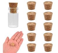 INCREWAY - 100 tapones cónicos, tapa de botella de madera cónica, tapón de corcho natural para botellas de vidrio