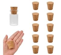 INCREWAY Tapones de corcho cónicos, 10 piezas de tapones de corcho de madera cónicos para reemplazar tapones de vino para botellas de vidrio, 35 * 26 * 35 mm