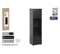 Inde Estantería Cubo 4 Compartimentos con 2 Puertas Mueble Kit, 30x29x120 cm
