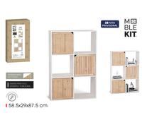 Inde Estanteria Cubo 6 Compartimentos con 3 Puertas Moblekit - Mueble de Almacenaje