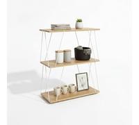 INDE MOBLEKIT | Estantería 3 Baldas de Madera y Metal Blanco 60x30x71.2 cm, Estantería Baja Moderna con Acabado Mate, Mueble Almacenaje Multiusos para Libros, Salón, Cocina o Dormitorio