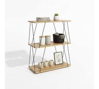 INDE MOBLEKIT | Estantería 3 Baldas de Madera y Metal Negro 60x30x71.2 cm, Estantería Baja Moderna con Acabado Mate, Mueble Almacenaje Multiusos para Libros, Salón, Cocina o Dormitorio