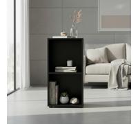 INDE MOBLEKIT | Estantería Cubo 2 Compartimentos 31x29.7x61.2 cm, Estantería Baja Negra de Madera, Mesita de Noche Moderna o Mueble Auxiliar para Dormitorio y Almacenamiento Hogar