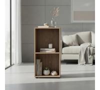 INDE MOBLEKIT | Estantería Cubo 2 Compartimentos 31x29.7x61.2 cm, Estantería Baja Roble de Madera, Mesita de Noche Moderna o Mueble Auxiliar para Dormitorio y Almacenamiento Hogar