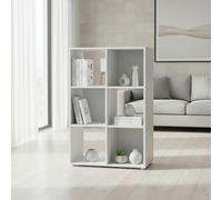 INDE MOBLEKIT | Estantería Cubo 6 Compartimentos 61.2x29.7x91.2 cm, Estantería Modular Blanca, Librería Infantil o Mueble Auxiliar Cocina, Mueble de Madera para Almacenaje Hogar