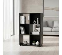 INDE MOBLEKIT | Estantería Cubo 6 Compartimentos 61.2x29.7x91.2 cm, Estantería Modular Negra, Librería Infantil o Mueble Auxiliar Cocina, Mueble de Madera para Almacenaje Hogar