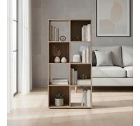 INDE MOBLEKIT | Estantería Cubo 8 Compartimentos 61.2x29.7x120.8 cm, Estantería Roble de Madera para Libros, Librería Infantil Modular, Mueble Almacenaje para Dormitorio o Entrada