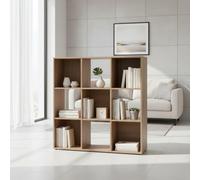INDE MOBLEKIT | Estantería Cubo 9 Compartimentos 91.2x29.7x91.2 cm, Librería Modular Roble, Estantería Madera para Libros, Mueble Almacenaje Ideal para Dormitorio o Almacenaje Cocina