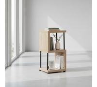 INDE MOBLEKIT | Estantería de Madera y Metal 2 Cubos 30x30x60 cm Roble y Negro, Mueble Auxiliar con Compartimentos Abiertos, Estantería Compacta para Dormitorio, Salón o Recibidor