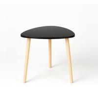 INDE MOBLEKIT | Mesa Auxiliar Madera Negra 48 cm con 3 Patas, Mesita Auxiliar Salón Dormitorio, Mesa de Noche Estilo Nórdico para Sofá, Cama o Rincón, Mesas Auxiliares para Hogar Moderno