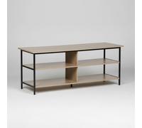 INDE MOBLEKIT | Mueble Auxiliar 3 Niveles 110X40X45 cm, Estantería Baja de Madera y Metal con Baldas Amplias, Mueble para TV, Libros o Decoración, Ideal para Salón o Estudio