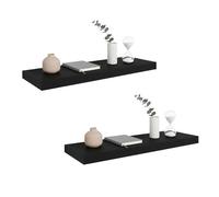INDE MOBLEKIT | Set 2 Baldas Flotantes Negro 80x23.5x3.8 cm de Madera con Acabado Mate, Estantes Flotantes para Montaje en Pared, Estantería Decorativa Estilo Moderno y Funcional