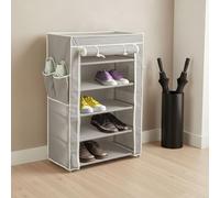 INDE MOBLEKIT | Zapatero de Tela TNT 5 Niveles 60×30×88 cm Gris, Armario Zapatero Portátil con Bolsillos Laterales, Organizador Zapatos Entrada Recibidor, Estantería Ligera