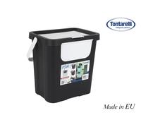 Inde Papelera con Asa Moda Double 24L Blanco/Negro