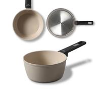 INDE SANTA CLARA | Cazo 16 cm Nordkitch aluminio forjado, cazo cocina antiadherente doble capa, full induction, apto para inducción, gas, vitro y eléctrica, ideal para salsas y calentar leche