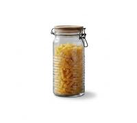 INDE SANTA CLARA | Tarro de Vidrio con Tapón de Acacia 1000ml, Recipiente Hermético, Tarro Cristal con Tapa para Almacenaje de Alimentos, Bote Cocina, Recipientes Herméticos para Alimentos