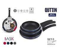 Inde Set de 4 Sartenes de Aluminio Inducción Basik Quttin (18, 20 y 24 cm)