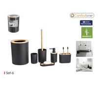 Inde Set de 6 Accesorios de Baño Confortime - Incluye Portarrollos, Toallero y Más, Dimensiones: 19.2 cm Ancho x 24.9 cm Alto x 19.2 cm Largo (6 Unidades)