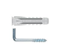 INDEX A PERFECT FIXING - BZALROTS08 TN4S + AL-RO Taco de nylon multimaterial con alcayata roscada de acero zincado, Medida: 8x40 Ø8 (taco) + 20x80 / 5x63 mm (alcayata), Bilster con 4 unidades