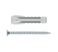 INDEX A PERFECT FIXING - TPPOZTS08 TN4S + TP-PO Z Taco de nylon multimaterial con tirafondo de acero zincado, Medida: 8x40 Ø8 (taco) + 5x60 mm (tornillo), Caja de 50 unidades