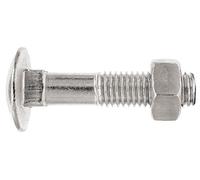 Index D603906060 - Tornillo metrico carrocero DIN-603 + tuerca DIN-934 zincados M6x60