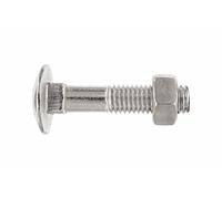 Index Din-603/934 - Tornillo con cabeza redonda con cuello cuadrado y tuerca hexagonal. zincado m6 x 90