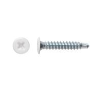INDEX Fixing Systems BCP CB - Pack de 500 tornillos autotaladrantes de cabeza extraplana y huella Phillips (recubrimiento cincado, 4,2 x 23 mm) color blanco