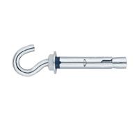 INDEX Fixing Systems CH-GA - Pack de 50 anclajes antigiro para cargas altas, de gancho (recubrimiento cincado, M10 x 70 mm, diámetro de 14 mm)